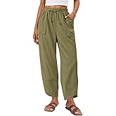 Anymiss Womens Baggy Corduroy Pants Casual Elastic Waisted Palazzo Harem Trousers M-3XL