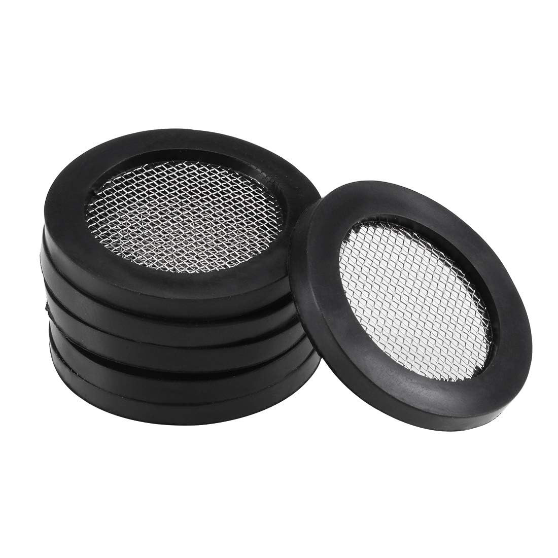 TOP-VIGOR 6Pcs Rubber Flat Washers 30mm OD 21mm ID 3mm Thickness with Stainless Steel Filter, O Ring with Mesh Washer Seal for Shower Hose Faucet Pipe Water Hose