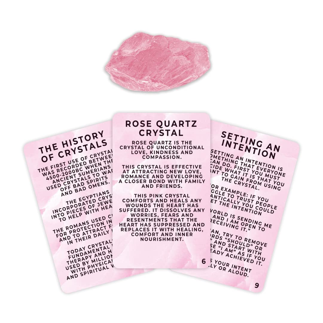 Love Crystal - Fill Your Heart - Rose Quartz Healing Crystal + Guide Cards