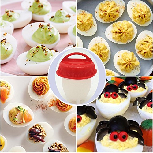 Egg Cooker-Silicone Egg Poachers for hard boiled eggs,Non Stick Egg Cups AS SEEN ON TV ,Hard&Soft Maker ,Boil Eggs Without the Egg Shell (Pack of 6) - Thumbnail 5