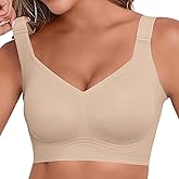 MNBBO Womens 2025 Seamless Wireless Supportive Bra Push Up Comfort Soft No Underwire Full Coverage T-Shirt Bras (M-4XL)