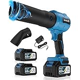 Cordless Leaf Blower with Battery and Charger,Electric Leaf Blower,(990000)RPM,Batteries & Charger,Lightweight Handheld with Extended Nozzle,Portable Blower for Patio Cleaning,Blowing Leaves and Dust