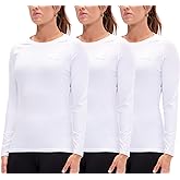 DEVOPS 3 Pack Women's Compression Shirt Dry Fit Long Sleeve Running Athletic T-Shirt Workout Tops