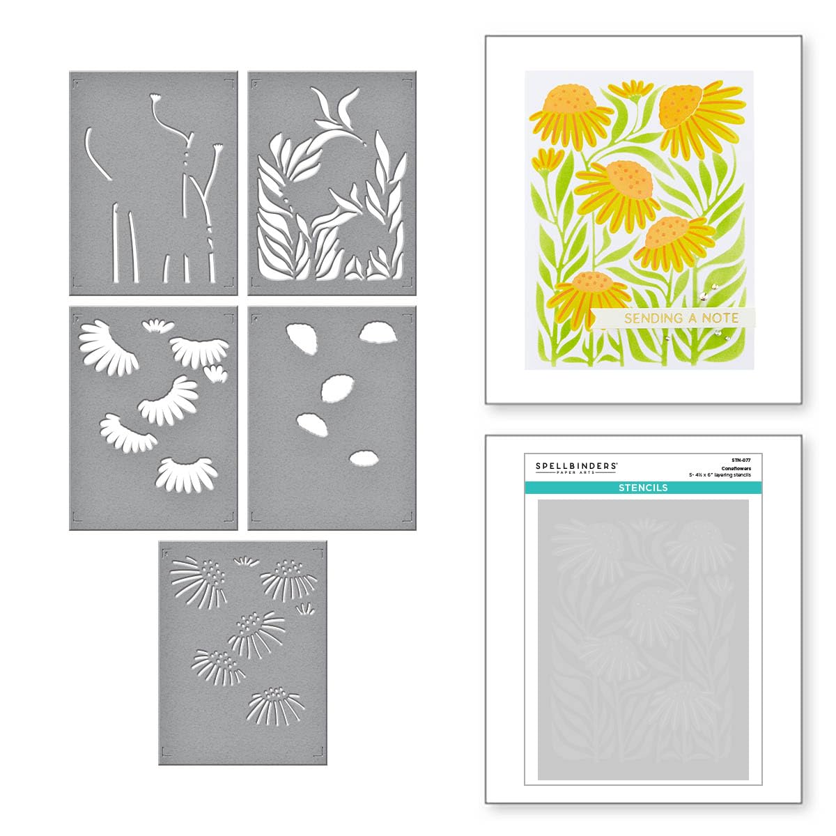 Spellbinders 5-4.5 x 6 Stencils, ONE
