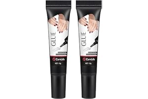 Curvlife Upgraded Super Strong 10g Semi Solid Nail Glue, 2pcs Best Soft Gel Nail Glue for Press on Nails - No UV Light Needed, Long Lasting