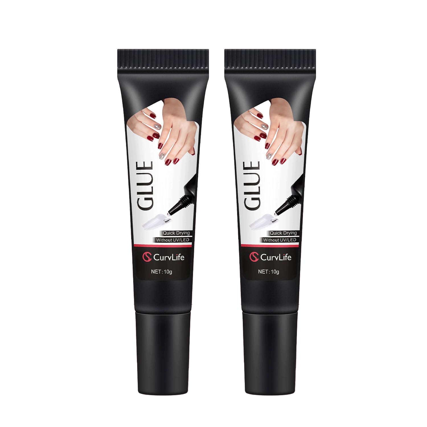 Photo 1 of Curvlife Upgraded Super Strong 10g Semi Solid Nail Glue, 2pcs Best Soft Gel Nail Glue for Press on Nails - No UV Light Needed, Long Lasting