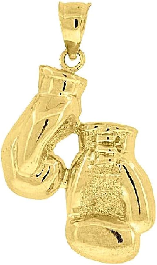 MLTDB Boxing Gloves Charm Pendant 10k Yellow Gold 30x17mm