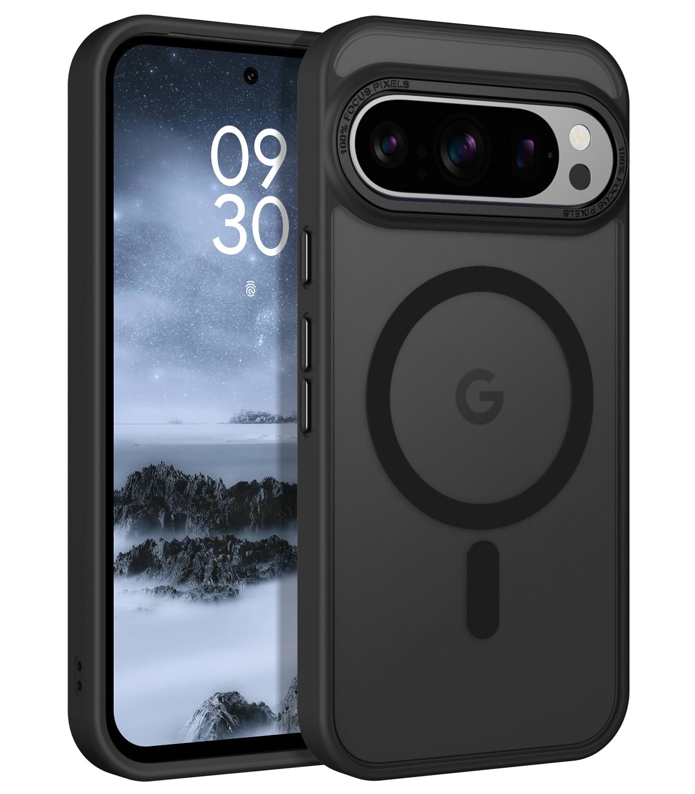 YINLAI Magnetic for Google Pixel 9 Case Google Pixel 9 Pro Case [Compatible with Magsafe] Skin Feeling Slim Frosted Translucent Phone Case for Women Case for Google Pixel 9/Google Pixel 9 Pro, Black — image 1
