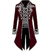 Crubelon Men Steampunk Tailcoat Jacket Gothic Costume Victorian Frock Coat