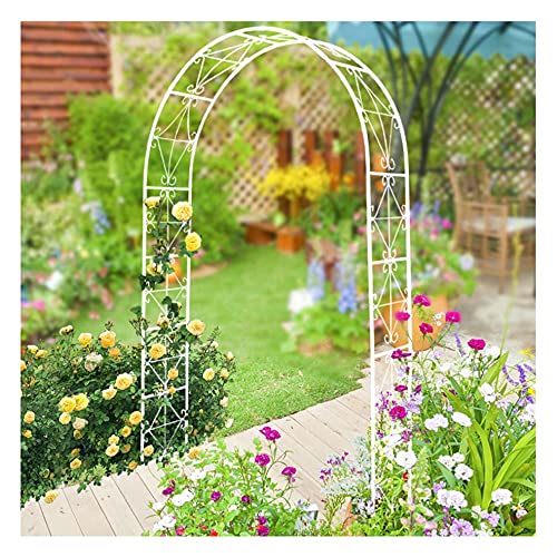 GEREP EuropäIscher Stil Torbogen Rosenbogen Rankhilfe Rankgestell, Zum Klettern von Pflanzen und Rosen, Gartendekoration/Weiß / W140×H220cm