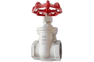 MYWERO 304 Stainless Steel Gate Valve, 1-1/2" NPT Stainless Steel Female Threaded Rotary globe valve for water flow switches, fuel water vapor, air switches, for sump pumps and air compressors DN40