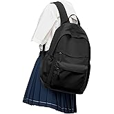 VECAVE School Backpack Black College High School Bags backpack for Boys Girls Teens Waterproof Bookbag Casual Lightweight Travel Rucksack Daypack Backpacks for Men Women