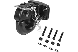 ANGCOSY 30-Ton Pintle Hook Trailer Hitches Receiver Hook for 2-1/2 Inch Lunette Ring with Mounting Kit, 60000 lbs