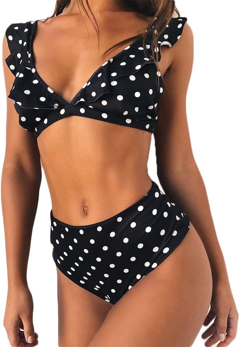 retro polka dot swimsuit