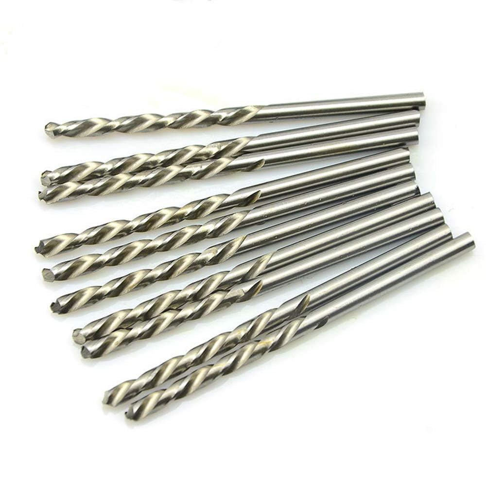 HSS High-Speed Steel Drill Bits 0.4mm Straight Shank Twist Metric Drill for Wood Plastic Aluminum (10Pcs)