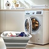 SAMMART 42L Collapsible Laundry Basket Foldable Grey 57.5x44.5x26.5cm view 2