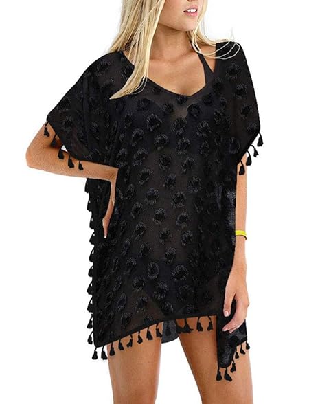 GDKEY Women Chiffon Tassel Swimsuit Bikini Stylish Beach Cover up