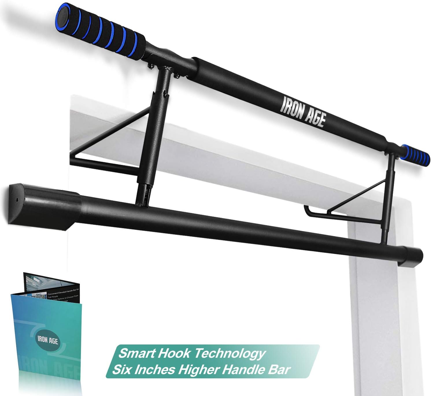 Iron Age Pull Up Bar Doorway US Invention Patent with Smart Hook Technology