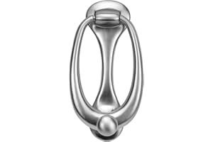 Woogim Sliver 1PCS Zinc Alloy Oval Door Knocker Door and Gate Knocker Handle Pull Home Decoration Ring Door Knocker for Front Door