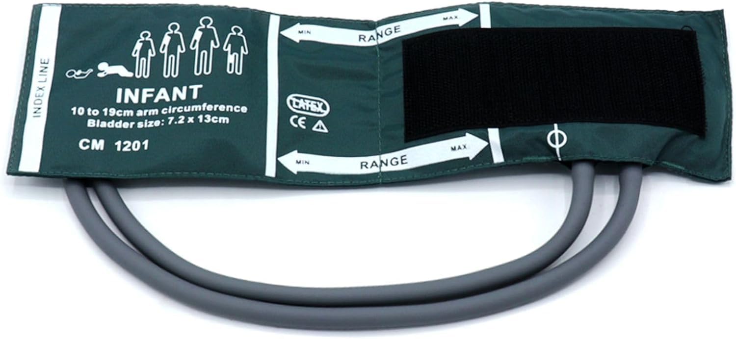 Universal NIBP Cuff for Infant, 10-19 cm Double Tube Reusable Nylon Replacement Blood Pressure Cuff, No Connector