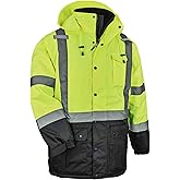 High Visibility Reflective Winter Safety Jacket, Insulated Parka, ANSI Compliant, Ergodyne GloWear 8384,X-Large,Lime