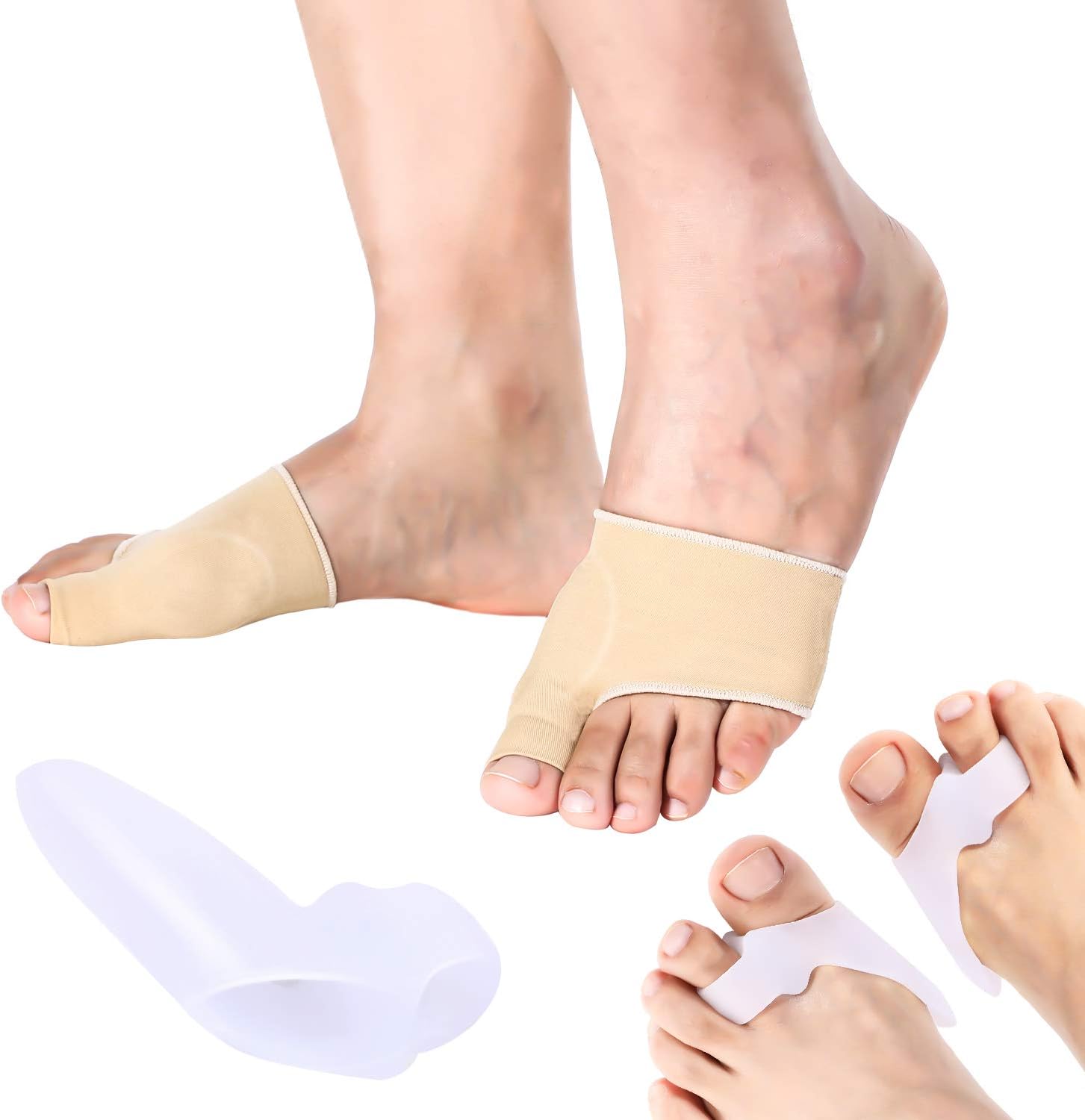 2 Pairs Bunion Relief Sleeve Gel Toe Shields Cushion Pads Bunion Toe