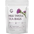Organic Milk Thistle Tea Bags, Liver Support Herbal Tea, Caffeine Free, 30 Tea Bags