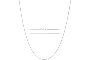 KISPER 925 Solid Sterling Silver 1mm Dainty Thin Box Chain Necklace for Women, Italian Made Tarnish Resistant Waterproof Hypoallergenic, 14 16 18 20 22 24 30 inches