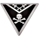 Knights Templar Apron Triangle Masonic Lapel Pin - [Black & Silver][7/8'' Tall]