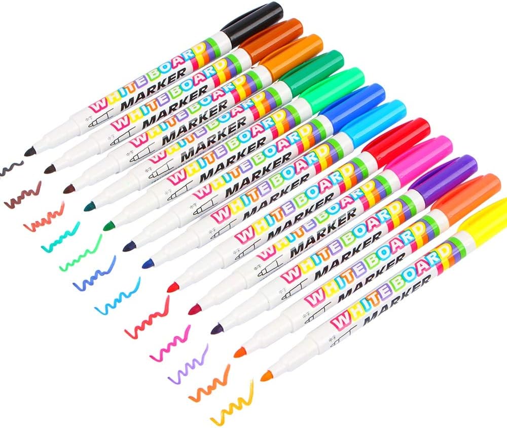 LEWIS1205 Whiteboard Markers 12 Colors Board Maker Pen Whiteboard