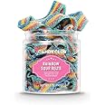 Candy Club Gourmet Gummy Rainbow Sour Belts, Vegan, Sweet and Chewy Fruit Strips for Gifts, Parties, Snacks, Candy Buffets, etc. - 5oz Jar