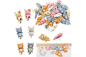 LLHDKF 30 pcs Cute Cat Push Pin Decorative Thumb Tacks Animal Push Pins for Photo Wall Maps Memo Note Bulletin Board or Cork Boards Multi-Functional Pushpin Tool Office Accessories