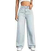 Mars power Straight Leg Jeans for Women,High Waisted Wide Leg Loose Stretchy Boyfriend Denim Pants Baggy Jeans for Women
