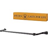 RTZEN Farmehouse Bathroom Towel Holder - Wrought Iron Matte Metal Black Towel Bar Wall Mount Rod - Handmade Home Decor Metal Kitchen Hanger Bar (17'' - Fits 14.5 Inch Towels)