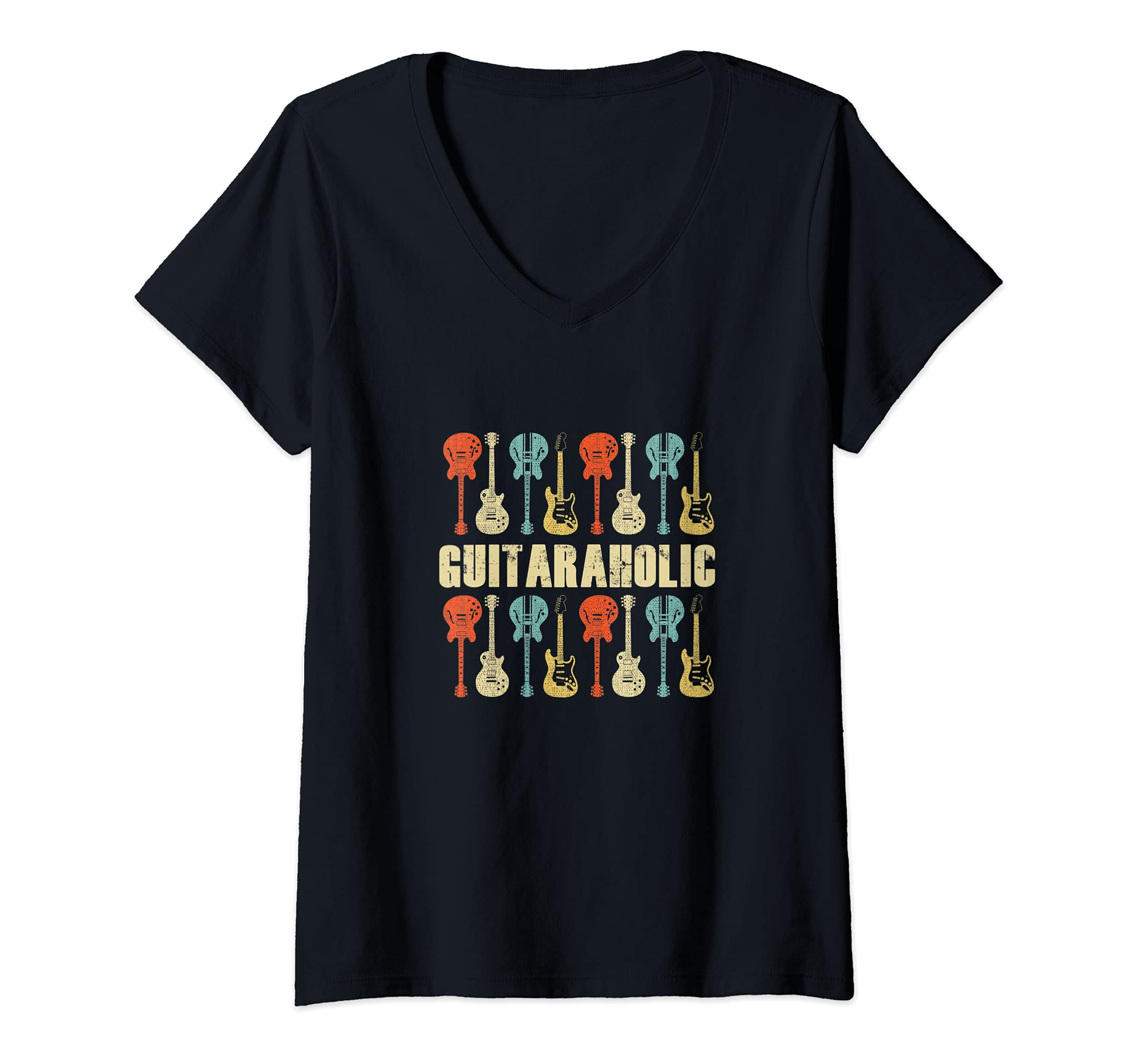 Womens Guitaraholic Guitar design for Guitar Player V-Neck T-Shirt