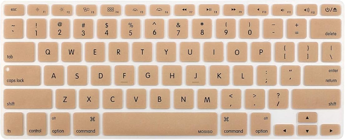 Amazon Com Mosiso Silicone Keyboard Cover Compatible With Macbook Pro 13 15 Inch With Without Retina Display 15 Or Older Version Older Macbook Air 13 Inch A1466 A1369 Release 10 17 Gold Computers Accessories
