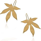 GELVTIC Gold Leaf Earrings for Women Lightweight Statement Palm Leaves Drop Dangle Fall Earring Ginkgo Dangling Monstera Big Filigree Boho Hook Jewelry Birthday Valentine's Day Gift