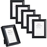 Winlor 2.5x3.5 Mini Picture Frames Set of 6, Small Polaroid Photo Frame with HD Glass, FSC Certified Eco MDF Wood, Tabletop Desk &amp; Wall Display for Instax Film, Baby Nursery Decor, Wallet Size, Black