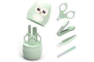 Baby Nail Kit 4 in 1 Cartoon Portable Safe Baby Nail Clippers Set with Cute Owl Case for Newborn, Infant, Toddler Clippers