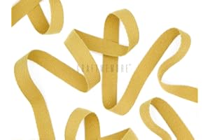 CRAFTMEMORE 1/2 Inch Twill Tape Fabric Ribbons Webbing Herringbone Twill Bias Binding Tape for Clothes Sewing Craft Trim Lace 36 Yards (MP36 Mustard Yellow)