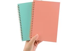 DSTELIN Sketch Coil Notebook Set, 120 Pages (60 Sheets), 2-Pack with 1 Pink and 1 Green Hardcover, 1150GSM Cardstock, 7.5 x 5.1 Inches, 100GSM Paper