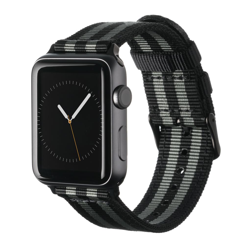 Archer Watch Straps - Premium Nylon Straps for Apple Watch (Black/Gray, Black, 40/41/42mm)