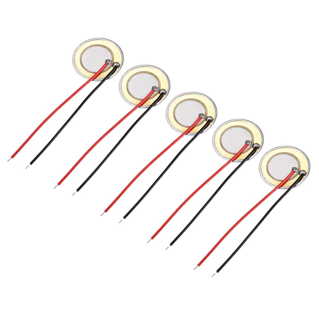 sourcing map 5 Pcs Piezo Discs 20mm Acoustic Pickup Transducer Microphone Trigger Element CBG Guitar