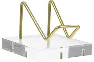 Hohopeti Acrylic Heart-Shaped Crystal Mineral Stone Display Stand with Base Small Rock Collection Holder