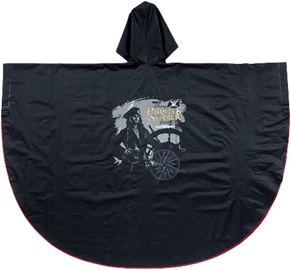 Amazon Co Jp ディズニー パイレーツ サマー 18 シー Pirates 実写風 ポンチョ 黒 ジャックスパロウ 雨 レイン グッズ カッパ 雨具 シー限定 おもちゃ