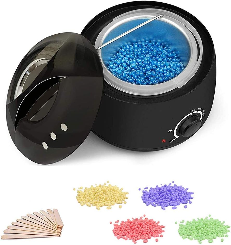 Wax Melt Warmer Electric, Waxing Kit for Brazilian Wax, Hot Wax Hair Removal for Coarse Hair Body Bikini Eyebrow Face Underarms, Wax Kit at Home for Women Men EU Voltage