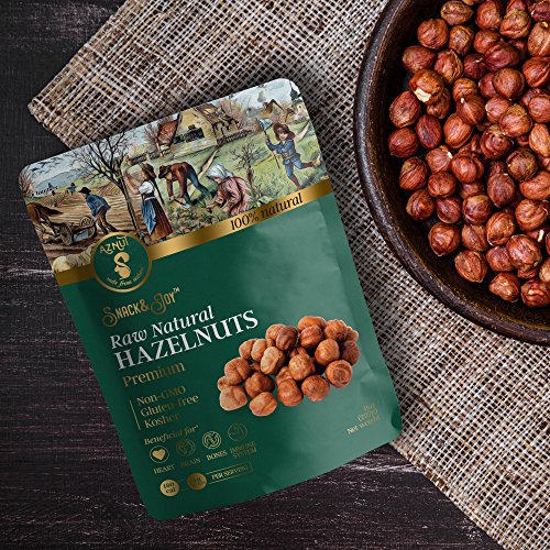 AZNUT Raw Hazelnuts Natural Non-GMO, Premium Quality, Gluten-free, Kosher Resealable Bag Snack&Joy sweet crunchy taste, Healthy Snack (8 oz) - Thumbnail 3