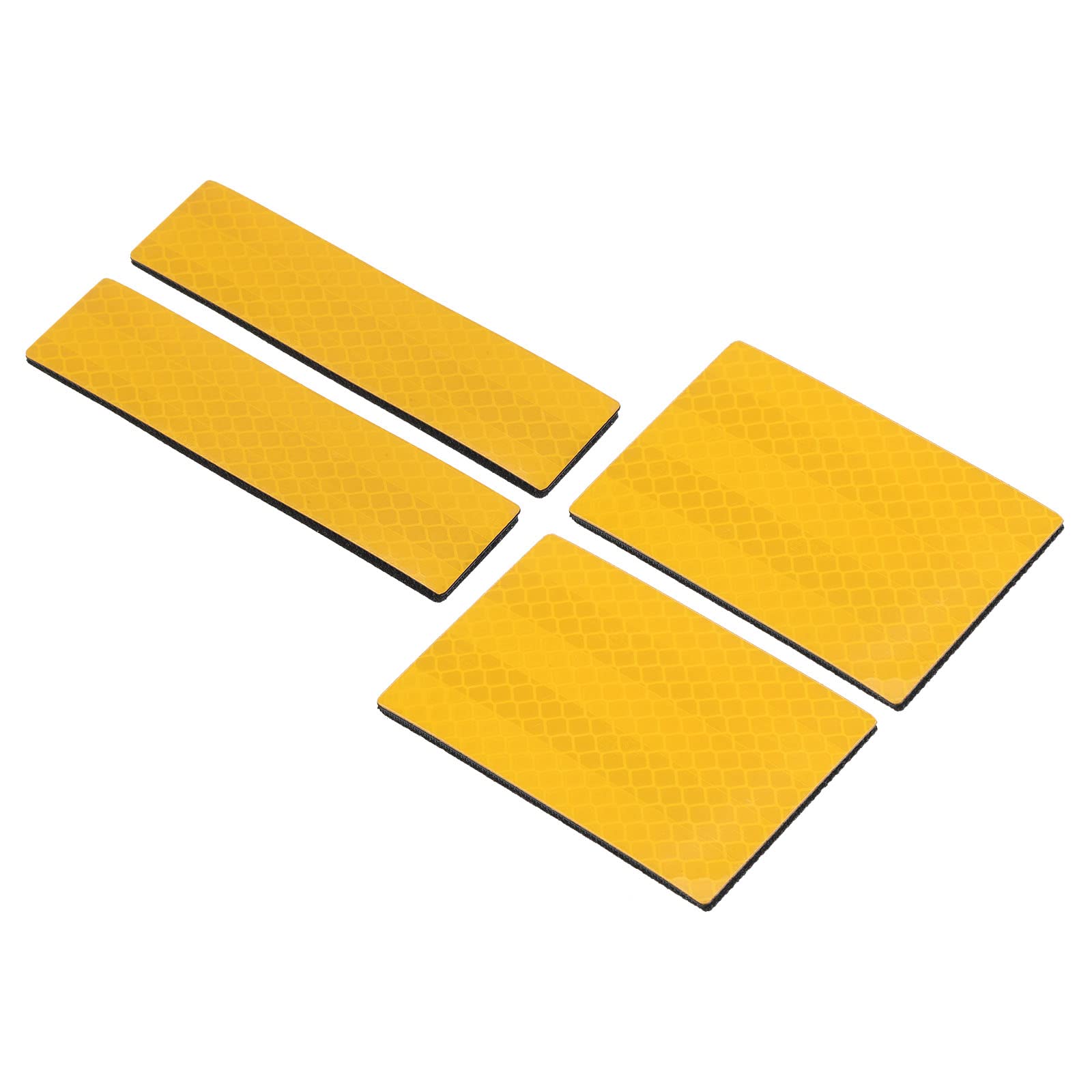 PATIKIL Reflective Patch 1x4 2x3, 4 Pcs Hook and Loop Fastener Safety Appliques for Night Sportsperson Worker Hiker, Yellow