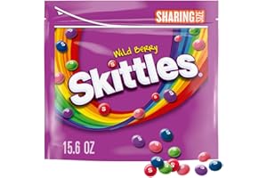 SKITTLES Wild Berry Chewy Candy Share Size Tear and Share Movie Night Party Favor Candy Snack, 15.6 Oz Resealable Bag