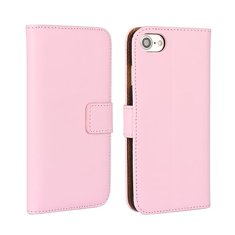 Ray Oklay [kompatibel für iPhone 6 / 6s] Premium Leder Flip-Case Hülle mit Magnetclip in Pink